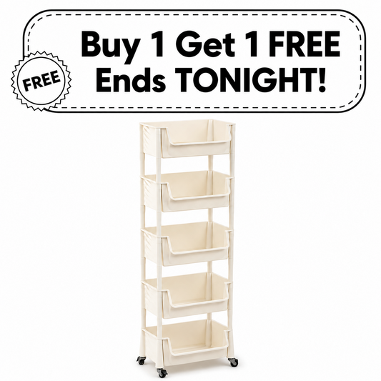 Multifunctional Multi-Layer Plastic Storage Cart