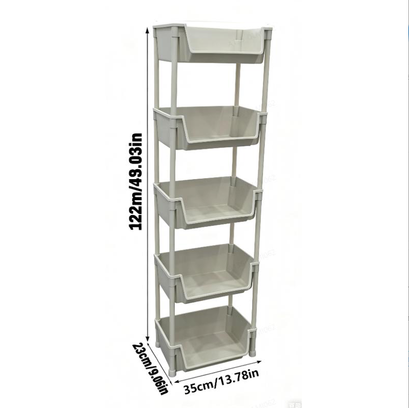 Multifunctional Multi-Layer Plastic Storage Cart