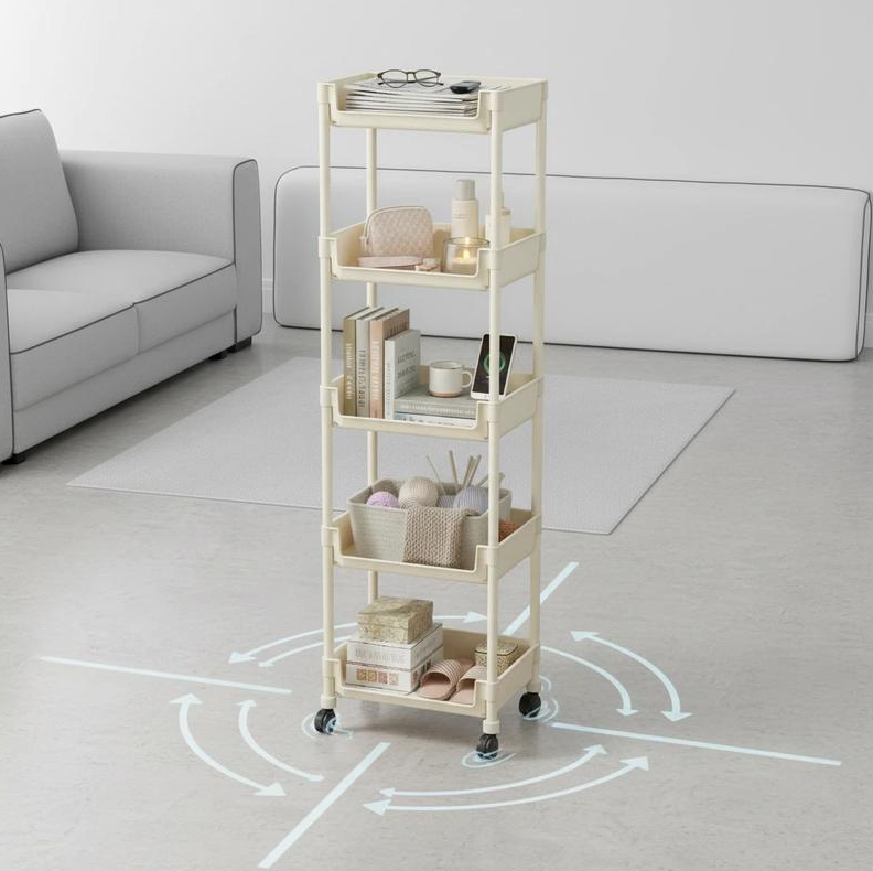 Multifunctional Multi-Layer Plastic Storage Cart