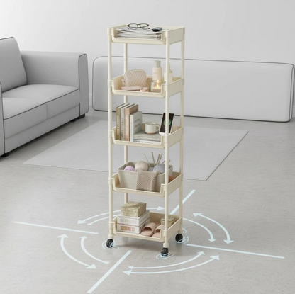 Multifunctional Multi-Layer Plastic Storage Cart