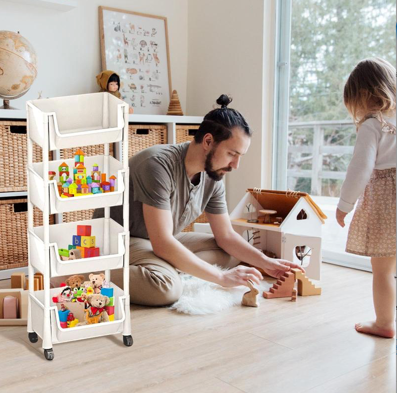 Multifunctional Multi-Layer Plastic Storage Cart