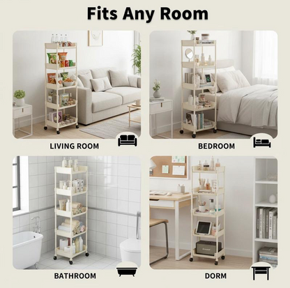Multifunctional Multi-Layer Plastic Storage Cart